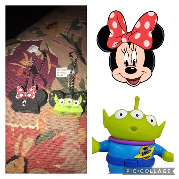 Disney Accessories - NWT Disney 2 small keychain ~ Minnie Mouse Ears Hat and Green alien Oooooh